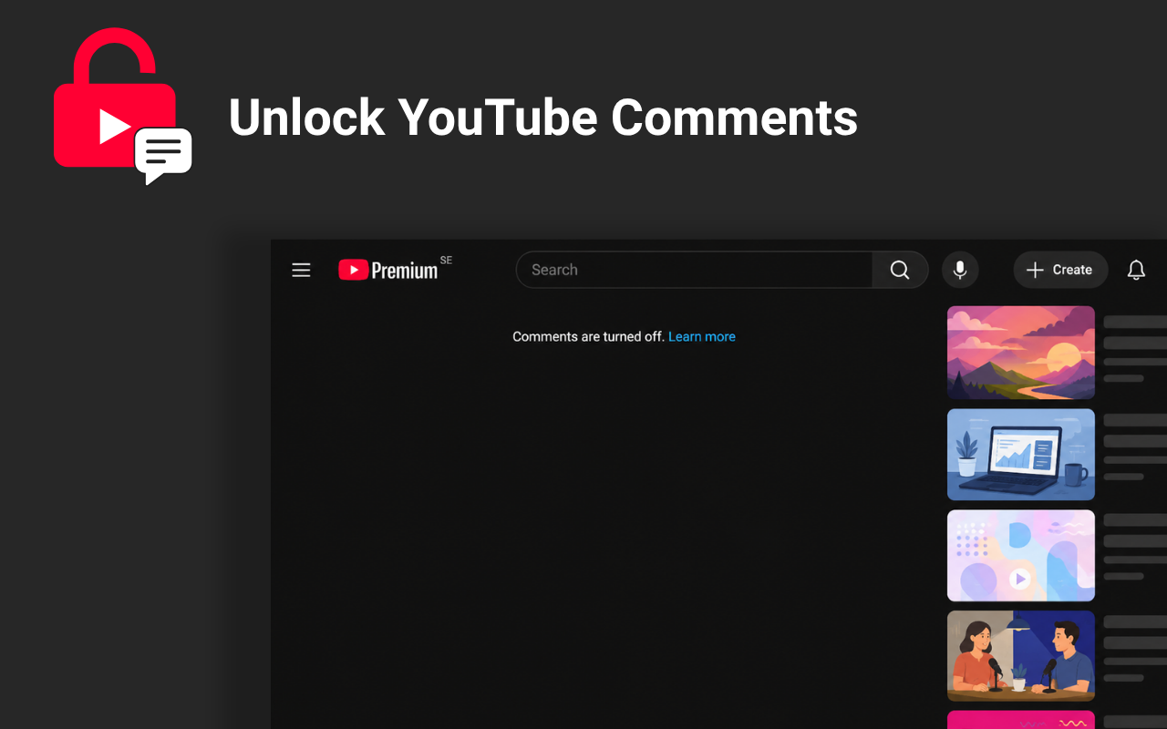 YouTube video with comments turned off, ready to be unlocked